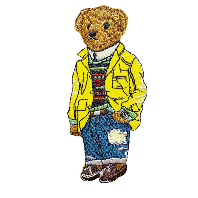 Stylish Addition Bear Embroidered Patch Iron Sew on Patches for Clothes Jackets Pants JeansBags Boutique Multicolour Patches Style 7 - Image 1