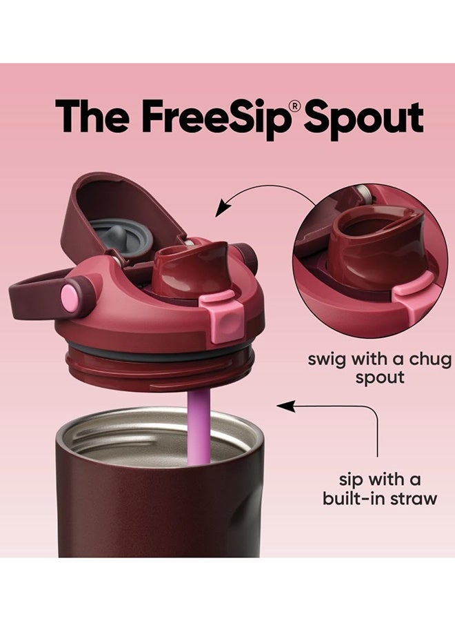 30oz FreeSip Sway Insulated Stainless Steel Water Bottle with Two-Way Spout, Built-In Straw and Bucket Handle, Made for Travel, School, and Sports,  BPA Free, Leak Proof - Image 2