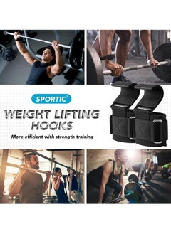 Cuken Weight Lifting Hooks (Pair) - Heavy Duty Lifting Wrist Straps, Hand Grip Support for Deadlifts, Pull Ups, Shrugs, Weightlifting Hooks Gym Gloves for Men and Women  - Image 3