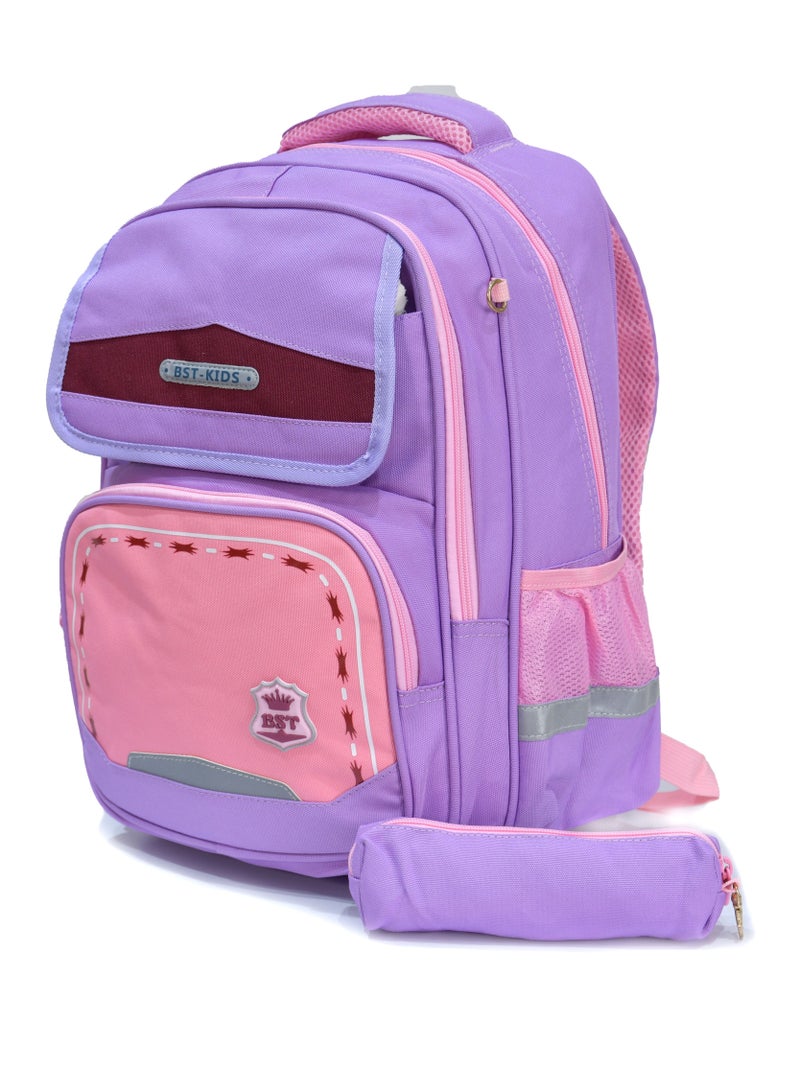 BST School Bag With Laptop And Tablet Pocket (Magenta) - Image 2