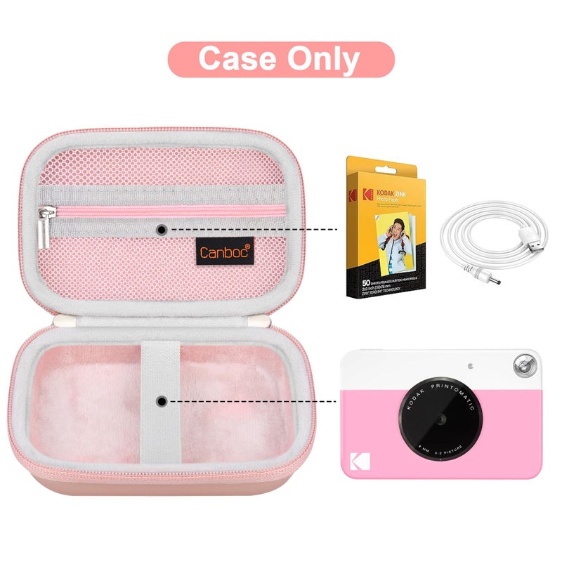 Canboc Carrying Case For Kodak Printomatic Digital Instant Print Camera  Zipper Mesh Bag Fit Photo Paper And Cable  Rose Gold - Image 2
