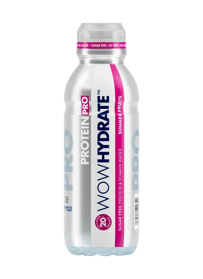 WOW Hydrate Protein Pro & Vitamin Water 20 grams Summer Fruits 500 ml 