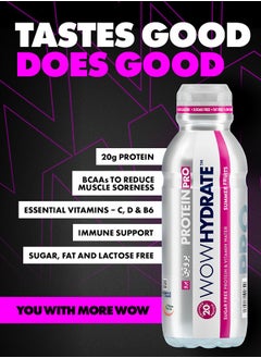 WOW Hydrate Protein Pro And Vitamin Water 20 Grams Summer Fruits 500 ML  - Image 2