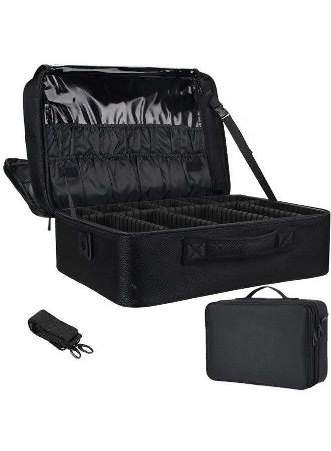 Shrux Large Hard Shell Cosmetic and Makeup Storage Bag with Adjustable Compartment | 2-Layer Design Travel Beauty & Vanity Storage Bag | Professional and Home Use Makeup Artist Bag-1Pcs - Image 1