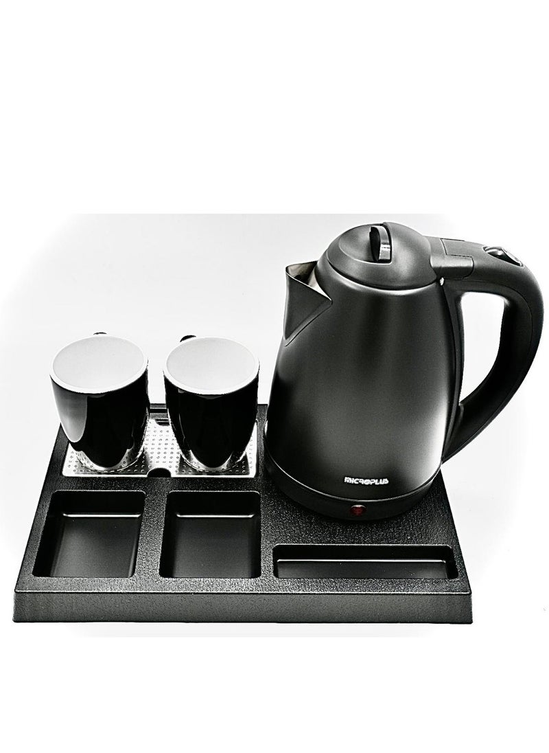 Microplus - Electric Kettle 1.8 Liter Hotel Set 1500 Watts with 2 Ceramic Cups and Tray - Image 1