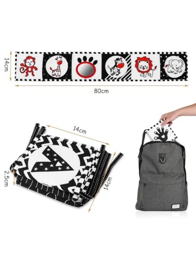 NIBEMINENT High Contrast Baby Toys For Newborn： Black And White Baby Toys Book 0-3 Months - Tummy Time Mirror For Infant 6 7 8 9 10 11 12 Months Developmental Toys Montessori Sensory Toys Baby Girls Boys Gift - Image 2