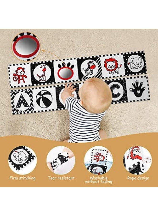 NIBEMINENT High Contrast Baby Toys For Newborn： Black And White Baby Toys Book 0-3 Months - Tummy Time Mirror For Infant 6 7 8 9 10 11 12 Months Developmental Toys Montessori Sensory Toys Baby Girls Boys Gift - Image 3