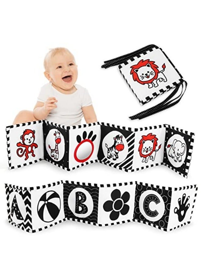 NIBEMINENT High Contrast Baby Toys For Newborn： Black And White Baby Toys Book 0-3 Months - Tummy Time Mirror For Infant 6 7 8 9 10 11 12 Months Developmental Toys Montessori Sensory Toys Baby Girls Boys Gift - Image 1