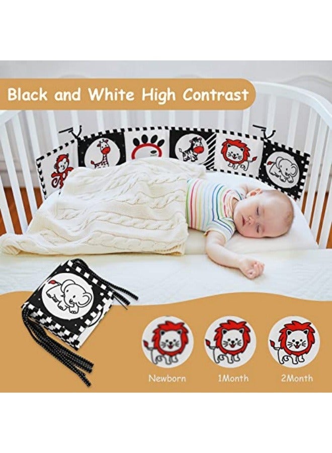NIBEMINENT High Contrast Baby Toys For Newborn： Black And White Baby Toys Book 0-3 Months - Tummy Time Mirror For Infant 6 7 8 9 10 11 12 Months Developmental Toys Montessori Sensory Toys Baby Girls Boys Gift - Image 5