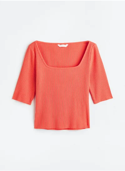 H&M Square Neck Ribbed Top