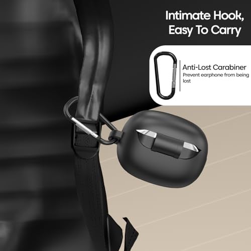 Sounce Soft Silicone Protective Case Cover, Boat Airdopes Plus 311 (2025 Launch) Shockproof, Scratch-Resistant, Dustproof Earbuds Case with Keychain Clip, Easy Portability, (Black) - Image 5