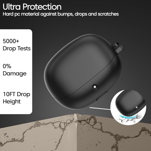 Sounce Soft Silicone Protective Case Cover, Boat Airdopes Plus 311 (2025 Launch) Shockproof, Scratch-Resistant, Dustproof Earbuds Case with Keychain Clip, Easy Portability, (Black) - Image 4