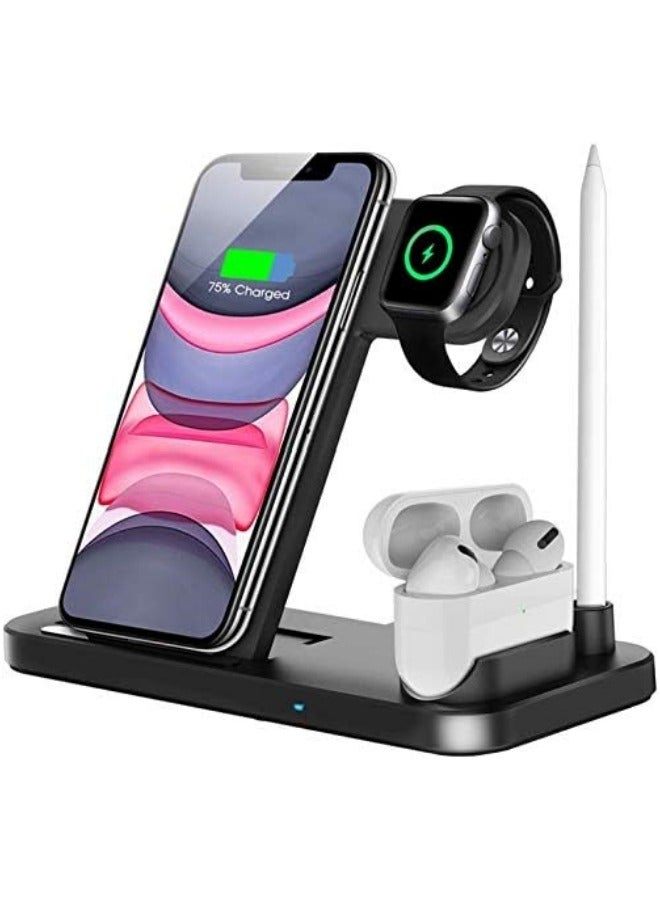 General 3-in-1 Foldable Wireless Charger – 15W Fast Magnetic Charging Station for iPhone 16/15/14/13/12/11, Apple Watch 8-2 SE, AirPods 3/2/Pro  Samsung Phones | Portable Travel Charging Pad (Black)  - Image 1
