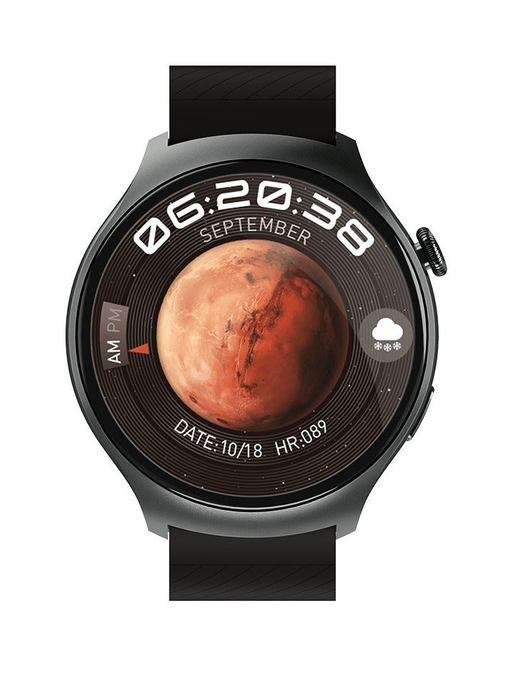 HW6 Mini Smart Watch, HD Screen Waterproof NFC Voice Assistant Smart Bracelet, Large Amoled Display Health Monitoring Watch With Heart Rate Blood Oxygen Monitoring, (1pc, Black) - Image 1