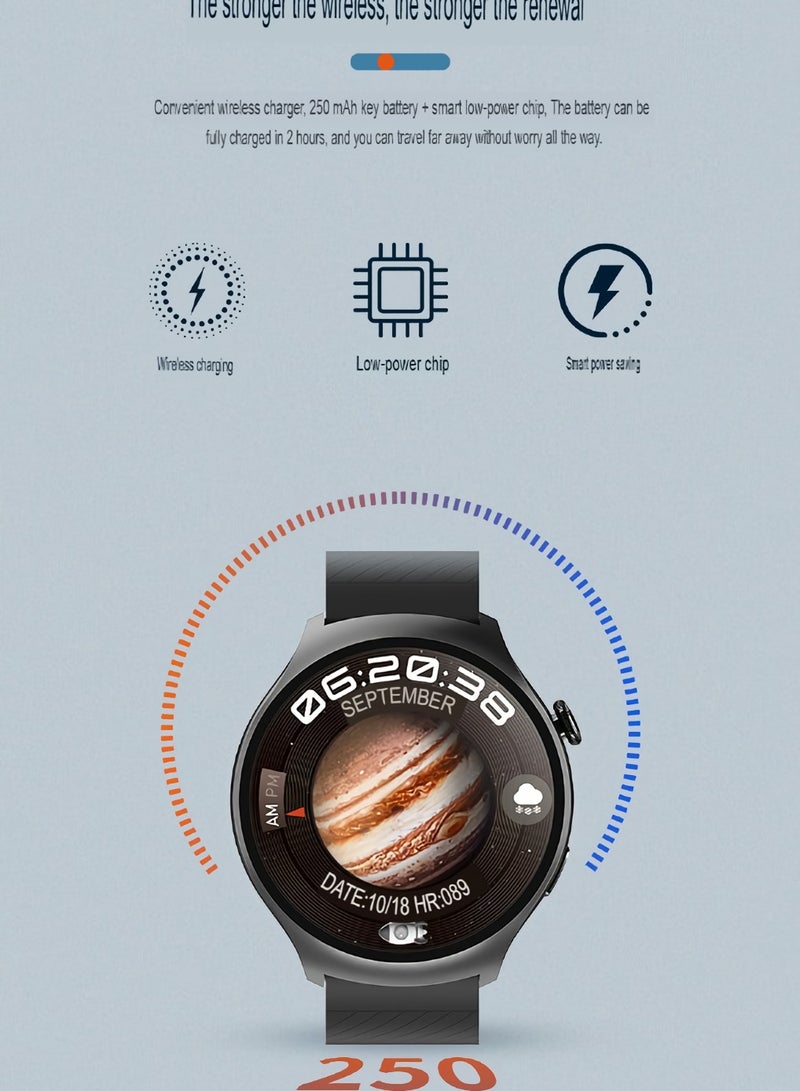 HW6 Mini Smart Watch, HD Screen Waterproof NFC Voice Assistant Smart Bracelet, Large Amoled Display Health Monitoring Watch With Heart Rate Blood Oxygen Monitoring, (1pc, Black) - Image 2