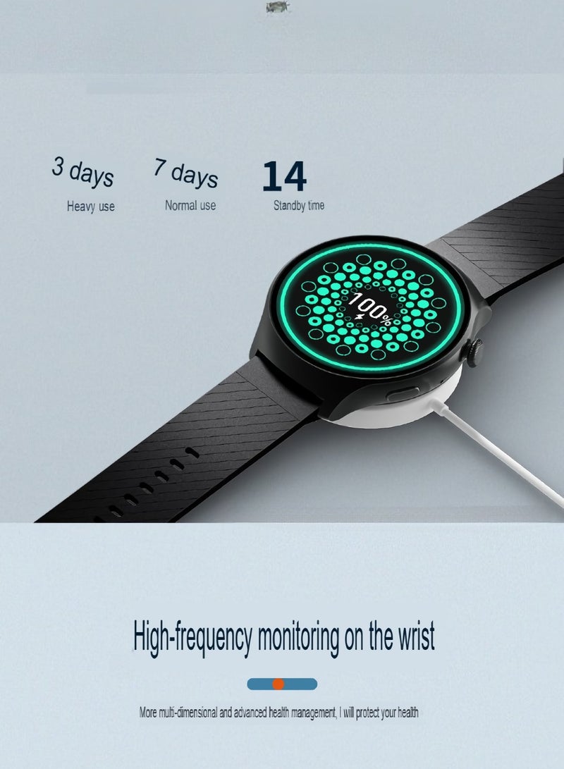 HW6 Mini Smart Watch, HD Screen Waterproof NFC Voice Assistant Smart Bracelet, Large Amoled Display Health Monitoring Watch With Heart Rate Blood Oxygen Monitoring, (1pc, Black) - Image 3