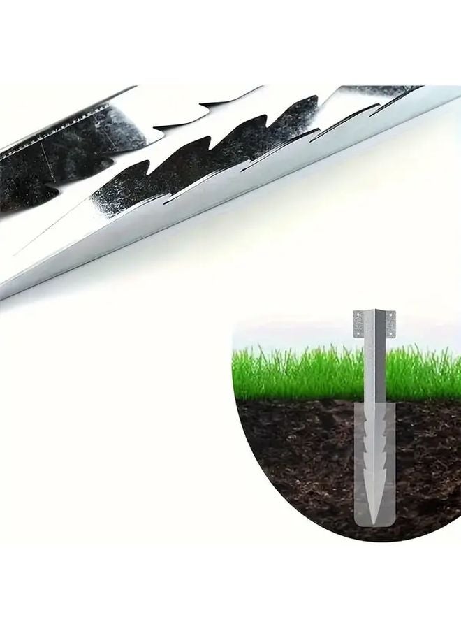 10 قطع مجموعة إصلاح أعمدة السياج مراسي معدنية وخشبية لتثبيت الخشب المائل التالف باللون الفضي - Image 5