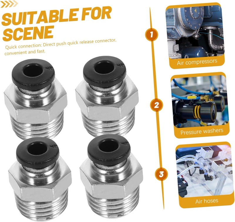 VOSAREA 10Pcs Push to Connect Air Fittings Npt Quick Connect Connectors for Pneumatic Tools Pneumatic Hose Fittings for Efficient Air Hose Linking - Image 4
