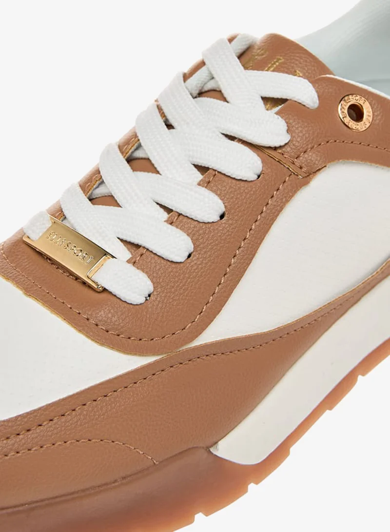 ELLE BEIGE Women's Panelled Lace-Up Sneakers for Women | Best Price UAE