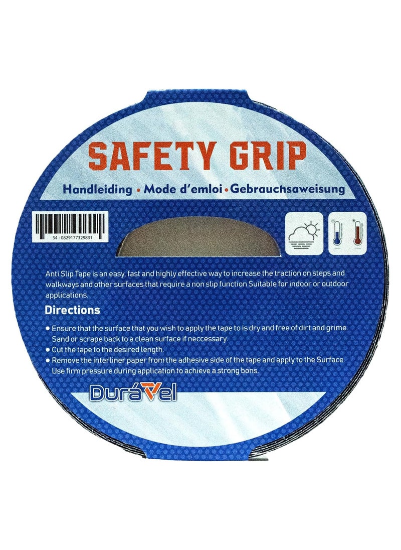 Duravel Duravel Anti-slip tape 1'x18 Meter - strong grip abrasive tape roll outdoor stair treads non-slip adhesive safety track tape - Black  - Image 5