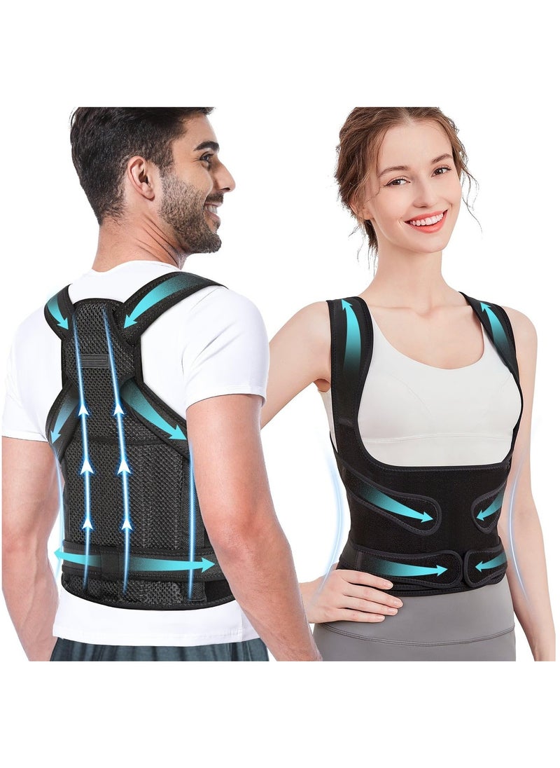 ELFSA Back Brace and Posture Corrector for Women and Men Back Straightener Posture Corrector Scoliosis and Hunchback Correction Back Pain Spine Corrector Support Adjustable Posture Trainer  - Image 1