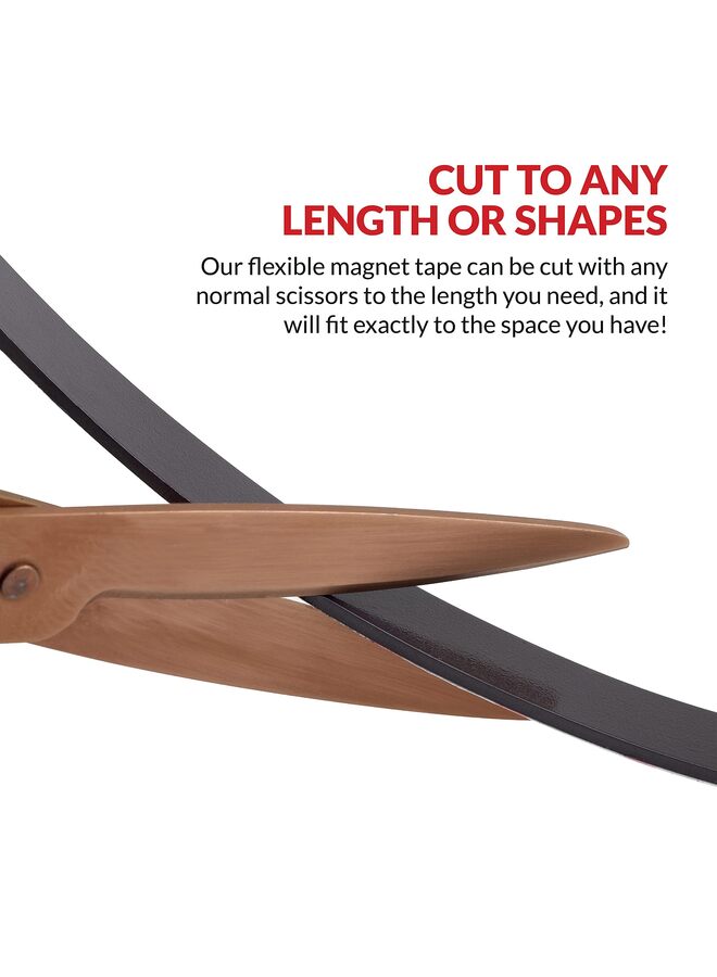 شريط مغناطيسي، بكرة شريط مغناطيسي بطول 9.8 قدم (عرض 1 بوصة × طول 9.8 قدم × سُمك 0.06 بوصة)، مع طبقة لاصقة قوية من 3M. مثالي للأعمال اليدوية، والمشاريع الفنية، والسبورات البيضاء، وتنظيم الثلاجة. - Image 3