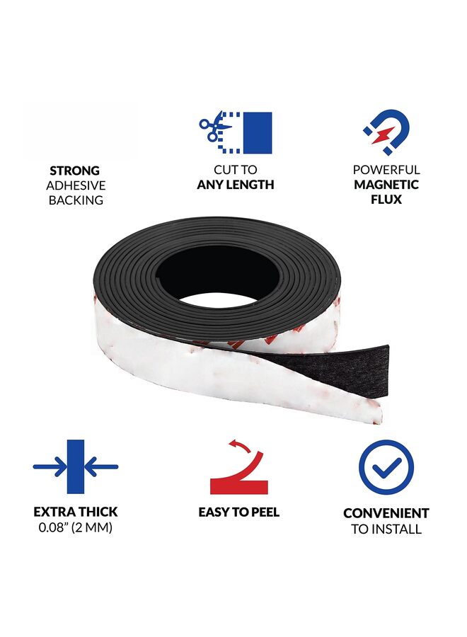 شريط مغناطيسي، بكرة شريط مغناطيسي بطول 9.8 قدم (عرض 1 بوصة × طول 9.8 قدم × سُمك 0.06 بوصة)، مع طبقة لاصقة قوية من 3M. مثالي للأعمال اليدوية، والمشاريع الفنية، والسبورات البيضاء، وتنظيم الثلاجة. - Image 1