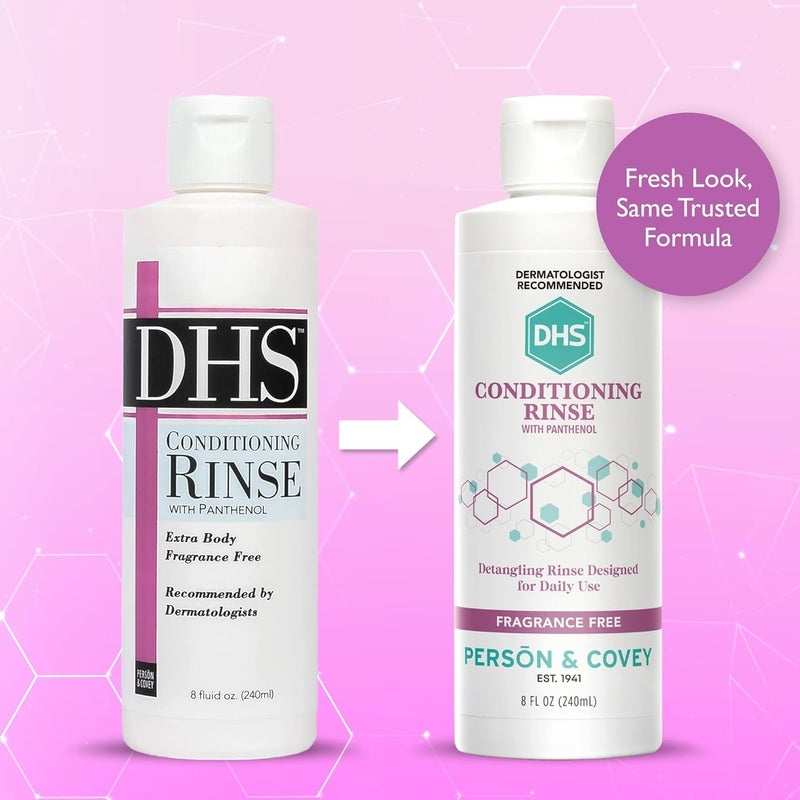 DHS Conditioning Rinse with Panthenol, 8 oz - Fragrance Free Detangling Rinse for Daily Use - Image 2