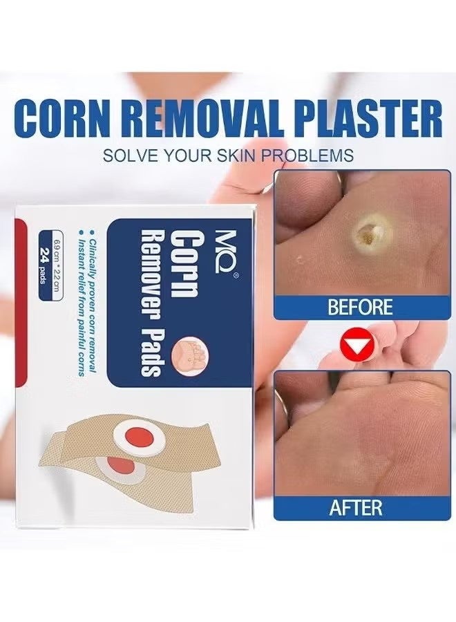 MQ 24PCS Foot Remover Pads Salicylic Acid Clinically proven corn removal Instant relief from painful corns  Foot Care Expert, Calluses Plantar Treatment, Relief Pain From Calluses, Corns, Blisters, Heel Frictions - Image 3