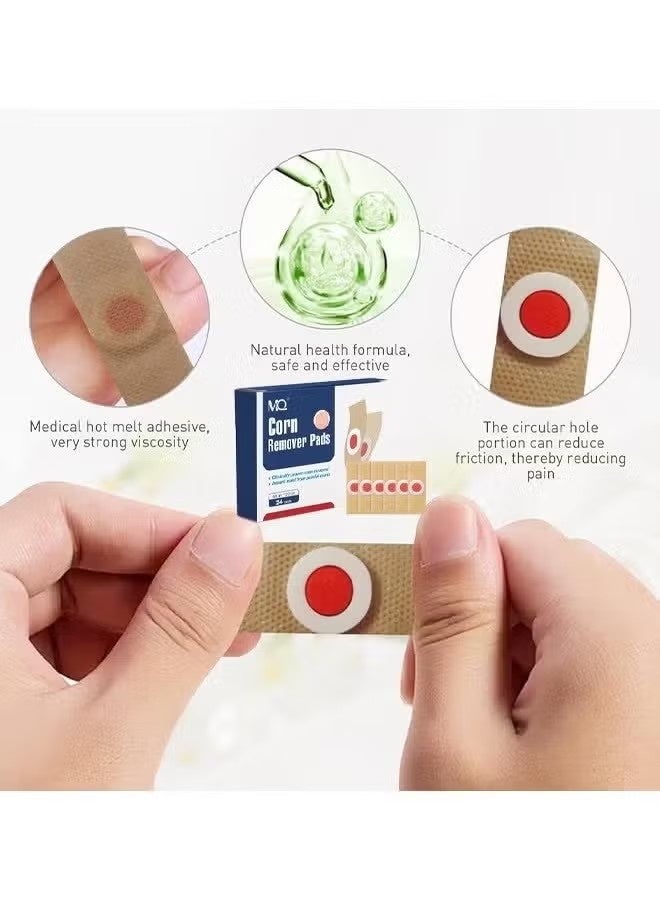 MQ 24PCS Foot Remover Pads Salicylic Acid Clinically proven corn removal Instant relief from painful corns  Foot Care Expert, Calluses Plantar Treatment, Relief Pain From Calluses, Corns, Blisters, Heel Frictions - Image 2