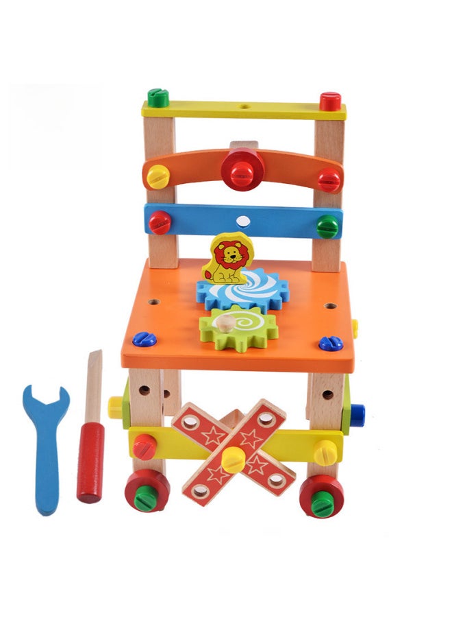 Generic - Varied Tools Luban Chair Children's Screw Nut Combination Disassembly And Disassembly Toys Men's Hands-on Puzzle Building Blocks-Color:MY-Dot Toolbox - Image 1