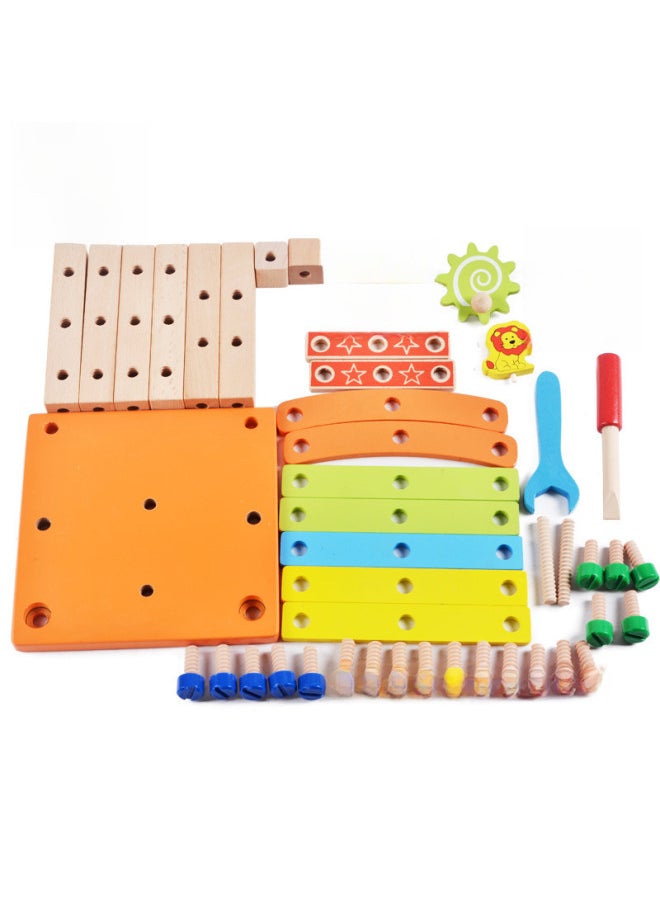 Generic - Varied Tools Luban Chair Children's Screw Nut Combination Disassembly And Disassembly Toys Men's Hands-on Puzzle Building Blocks-Color:MY-Dot Toolbox - Image 1