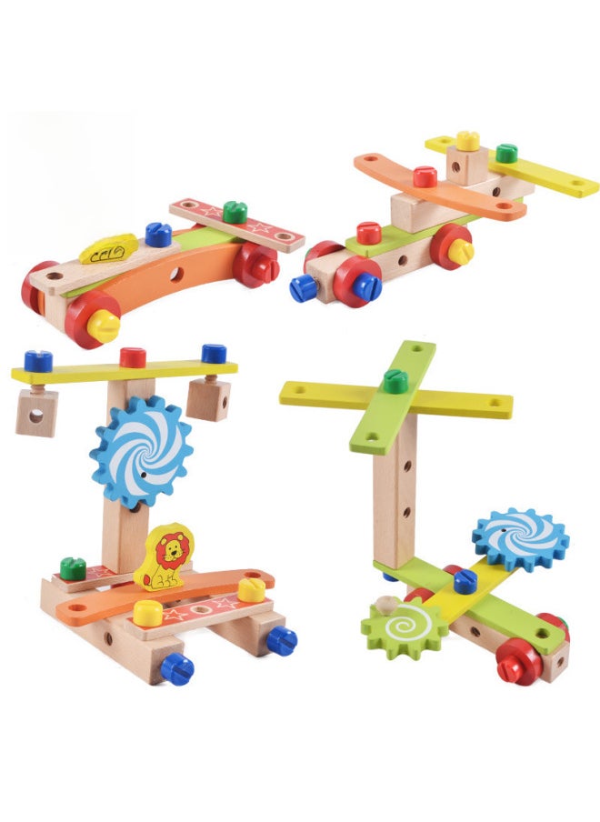 Generic - Varied Tools Luban Chair Children's Screw Nut Combination Disassembly And Disassembly Toys Men's Hands-on Puzzle Building Blocks-Color:MY-Dot Toolbox - Image 1