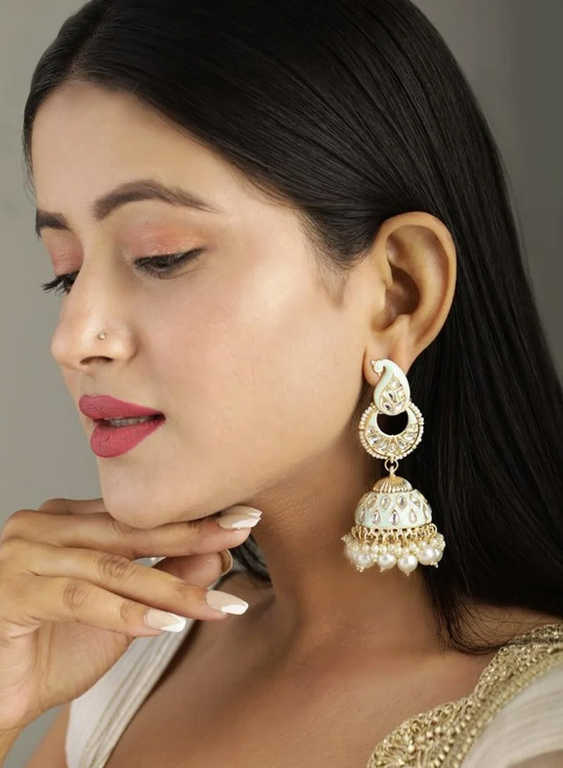 Priyaasi Green Contemporary Jhumkas