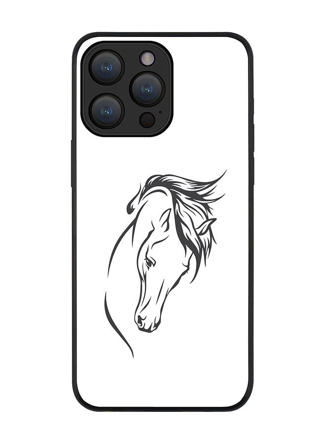 Stylizedd Cover for iPhone 15 Pro Max Case Rugged Black Slim fit Soft Flexible Anti Drop TPU Gel Thin Protective Phone Cases - ArabStallion Strut - Image 1