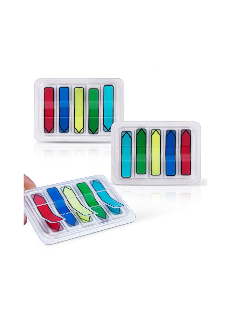 SYOSI Page Markers Colored Sticky Tabs, Transparent Sticky Notes, Page Markers, Book Tabs, Fluorescent Index Tab Stickers for Notebooks, Arrow Flag Tabs Self Adhesive, Pop-up Page Flags(6 Pack) - Image 1