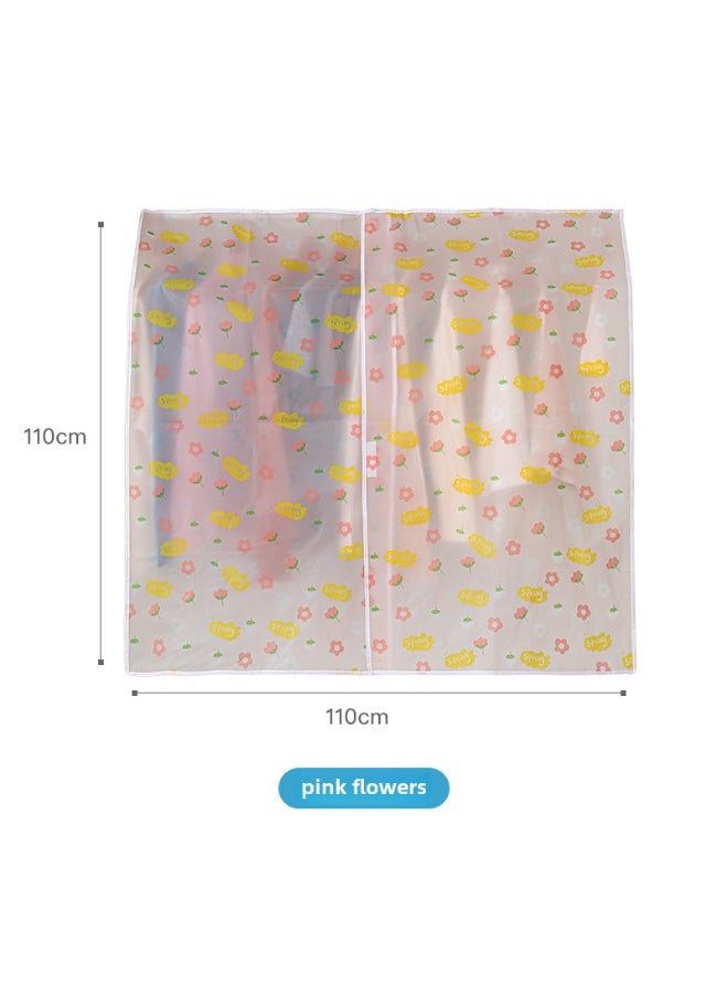 xozgdovg Thick Transparent Garment Dust Cover Storage Pink Flower 