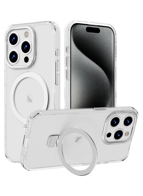 X-Level Pithy Stone Series Magnetic Compatible with iPhone 15 Pro Max Case Magsafe  - Clear Color