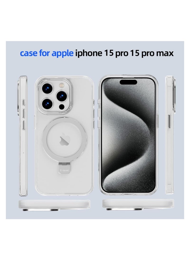 X-level - X-Level Pithy Stone Series Magnetic Compatible with iPhone 15 Pro Max Case Magsafe  - Clear Color - Image 1