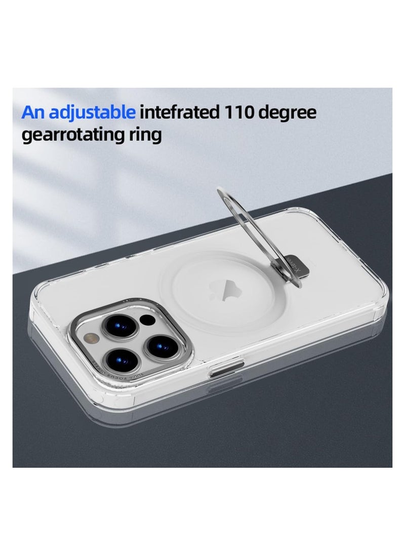 X-level - X-Level Pithy Stone Series Magnetic Compatible with iPhone 15 Pro Max Case Magsafe  - Clear Color - Image 1