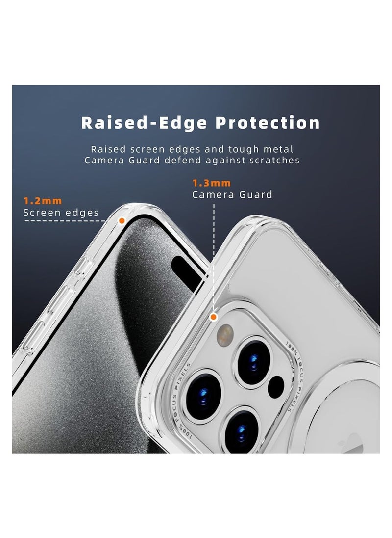 X-level - X-Level Pithy Stone Series Magnetic Compatible with iPhone 15 Pro Max Case Magsafe  - Clear Color - Image 1