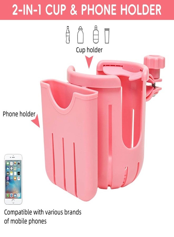 برو بيروس حامل زجاجة ماء للدراجات من بروبيروس®، حامل هاتف وزجاجة ماء 2 في 1 يُثبّت على المقود، ملحقات دراجات سهلة الاستخدام تُثبّت بالبراغي، مناسبة لعربات الأطفال والدراجات البخارية والدراجات الهوائية، لون وردي - Image 4