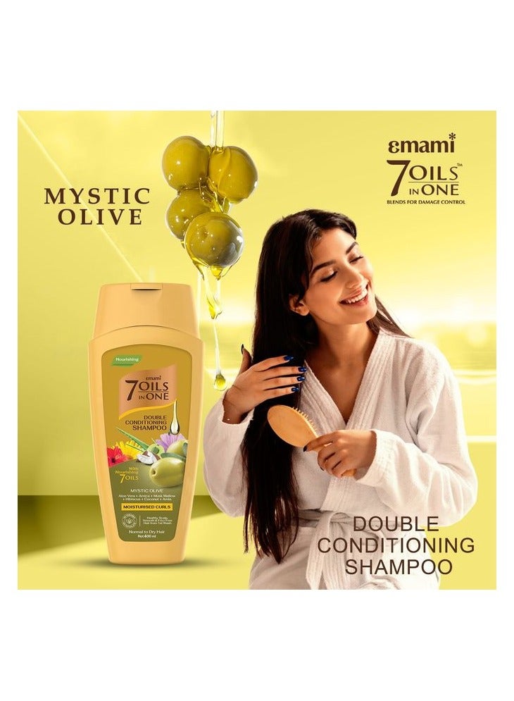 emami 7 Oil In One Double Conditioning Shampoo - Mystic Olive - 400ml  - Image 2