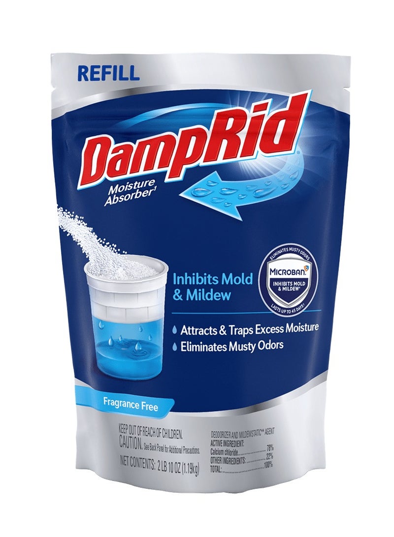 Damp Rid DampRid 42oz Moisture Absorber Refill Bag & Odor Eliminator Long Lasting Humidity Control Up to 45 Days for Bathroom, Kitchen & Laundry Room Air Freshener Dehumidifier Solution Home Use - Image 1