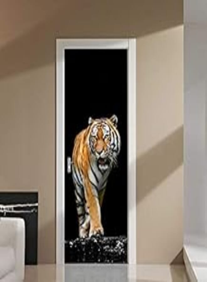 Ferocious Tiger Wall Stickers DIY Mural Bedroom Home Decor Poster PVC Waterproof Door Sticker Imitation 3D Decal-XX