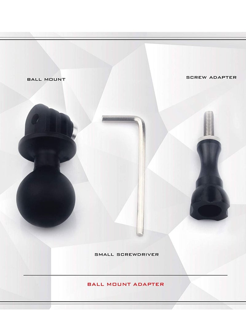 Y&D Ball Mount Adapter for Gopro Hero Series/Yi/Coyote/AKASO/SJCAM Sports Camera Compatible with RAM Mounts Rotating Head Metal Screws - Image 4