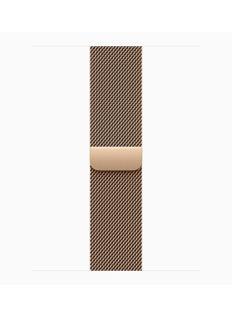 Apple Watch Series 10 GPS + Cellular 42mm Gold Titanium Case With Gold Milanese Loop - Image 3