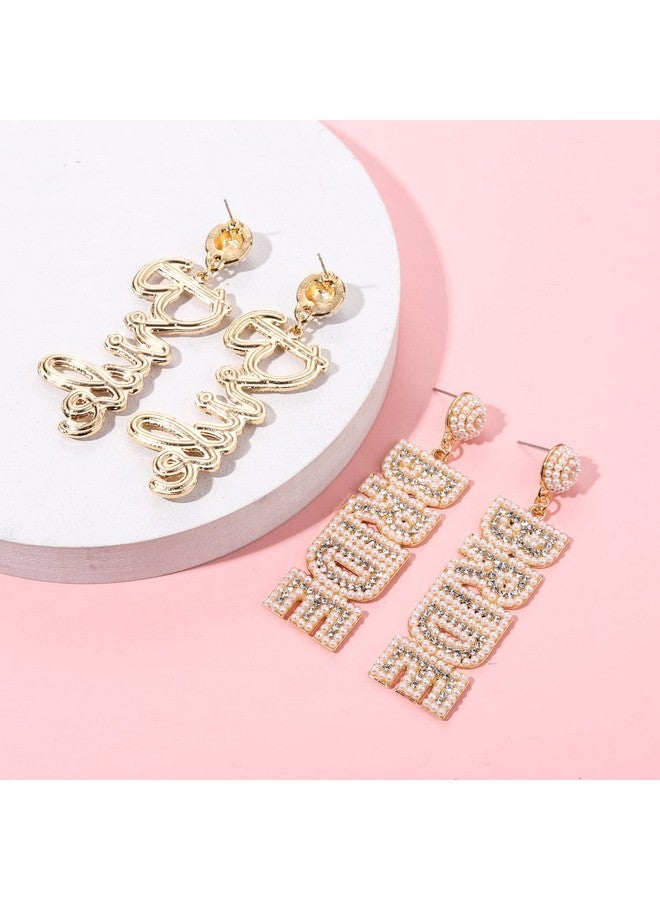 PHALIN Bride Earrings For Women Beaded Wedding Dangle Earrings Bridal Statement Drop Earrings Wedding Accessories Jewelry Party Gifts (Color3) - Image 5