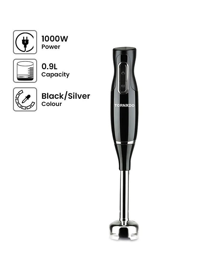 TORNADO Hand Blender, Food Processor, Whisk thb-1000mk Black/Silver - Image 2