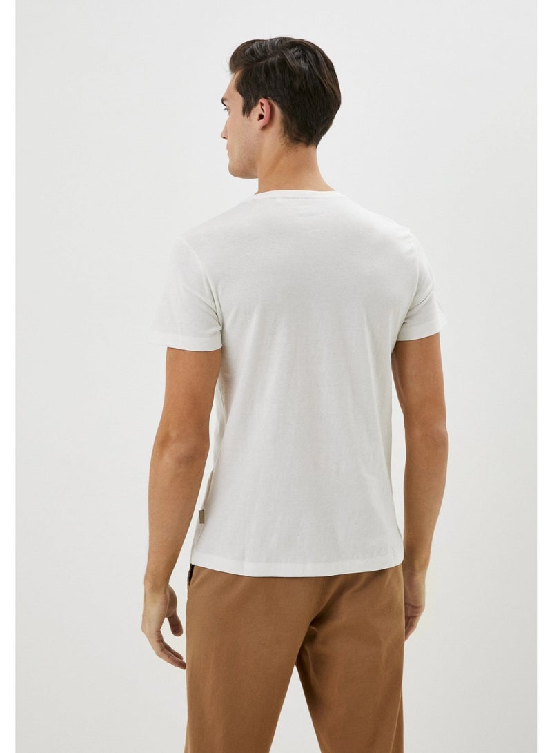 Blend Men’s Printed Graphic T-Shirt – Everyday Optimism Slogan White Crew Neck Cotton Tee - Image 2